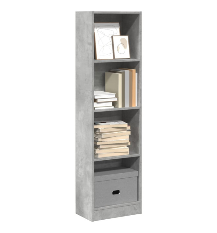 Bibliothèque gris béton 40x24x143 cm bois d'ingénierie | Mobilier & Déco