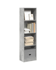 Bibliothèque gris béton 40x24x143 cm bois d'ingénierie | Mobilier & Déco