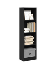 Bibliothèque noir 40x24x143 cm bois d'ingénierie | Mobilier & Déco