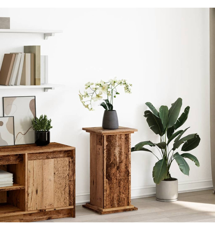 Piédestal avec rangement vieux bois bois d'ingénierie | Mobilier & Déco