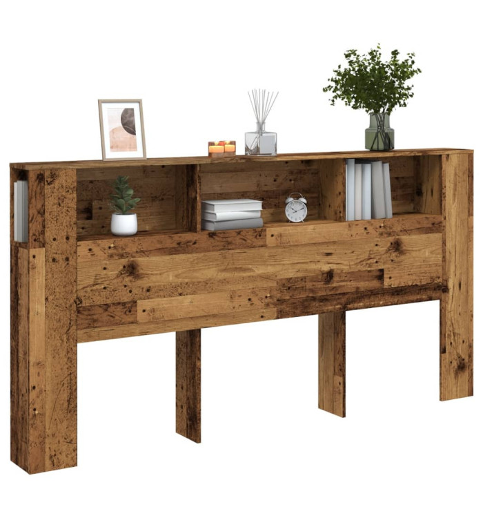Armoire de tête de lit vieux bois 200x18,5x102,5 cm | Mobilier & Déco