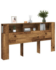 Armoire de tête de lit vieux bois 200x18,5x102,5 cm | Mobilier & Déco