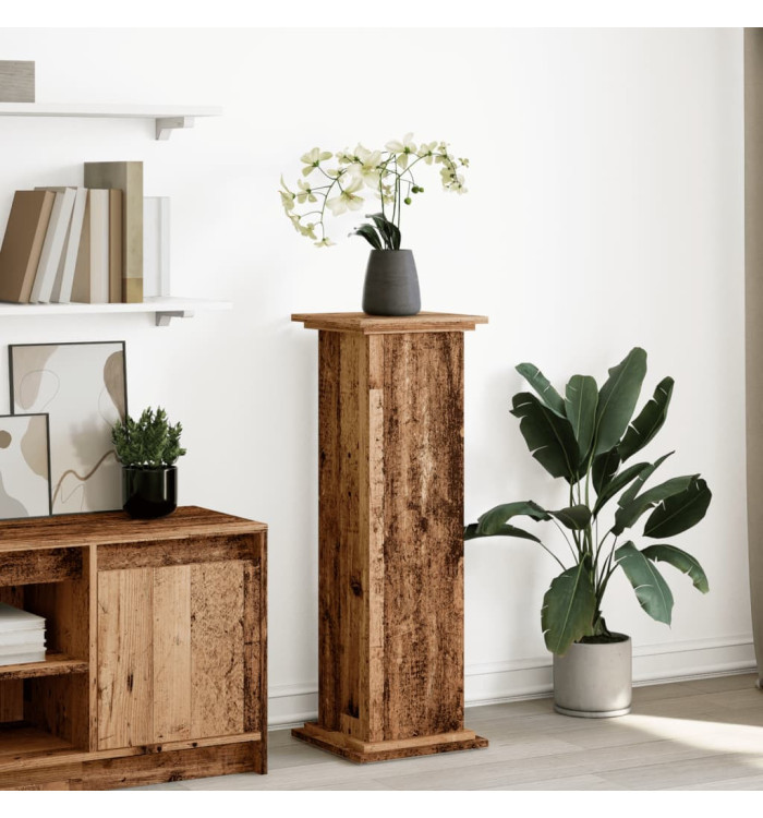 Piédestal avec rangement vieux bois bois d'ingénierie | Mobilier & Déco