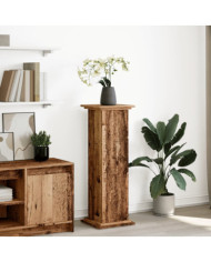 Piédestal avec rangement vieux bois bois d'ingénierie | Mobilier & Déco