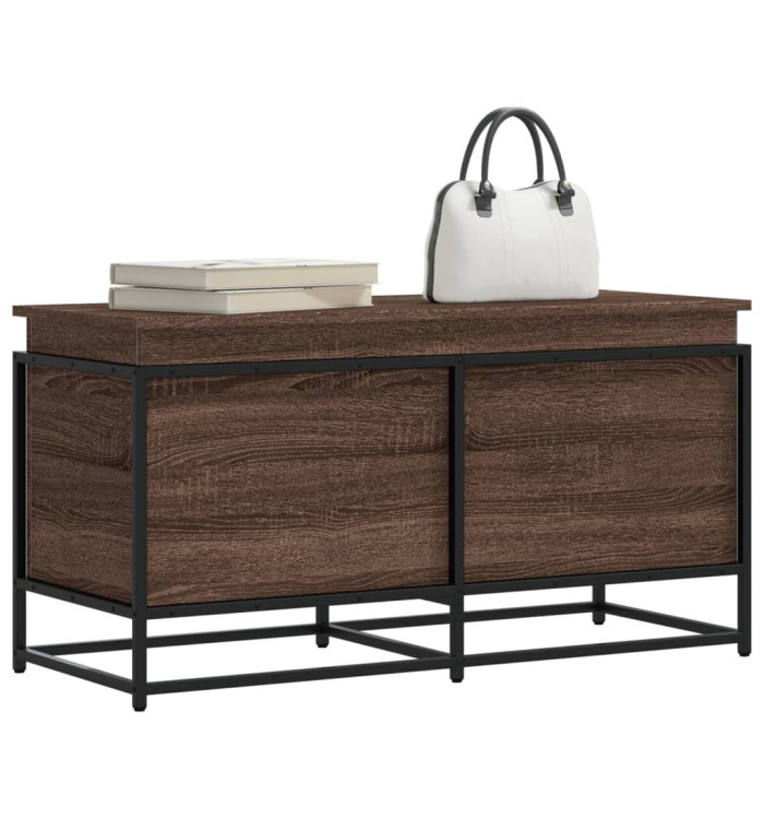 Boîte de rangement avec couvercle chêne marron bois ingénierie | Mobilier & Déco