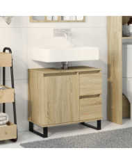 Armoire salle de bain chêne sonoma 65x33x60 cm | Mobilier & Déco