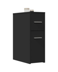 Armoire de salle de bain étroite avec roulettes noir | Mobilier & Déco