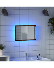 Miroir de salle de bain à LED chêne sonoma bois d'ingénierie | Mobilier & Déco