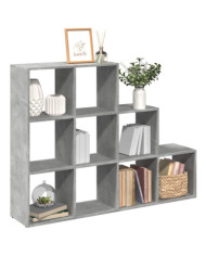 Étagère séparatrice de pièce à 3 niveaux gris béton | Mobilier & Déco