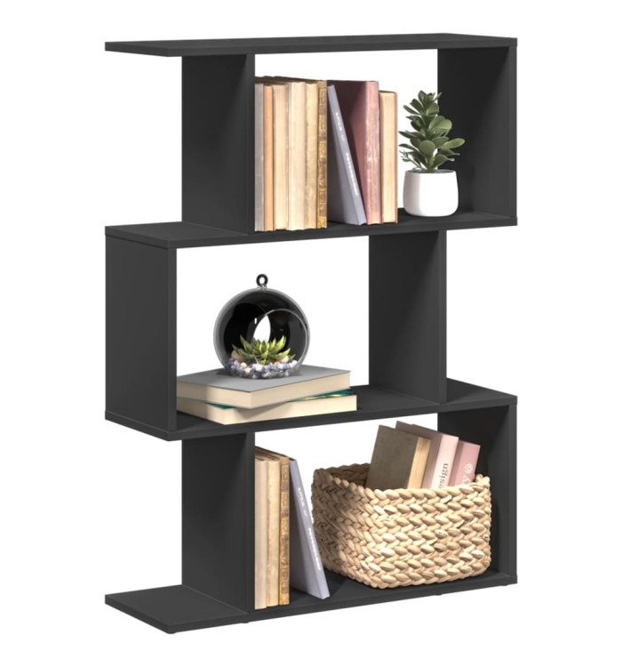 Étagère séparatrice de pièce à 3 niveaux noir 70x24x97 cm | Mobilier & Déco