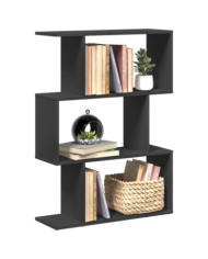 Étagère séparatrice de pièce à 3 niveaux noir 70x24x97 cm | Mobilier & Déco