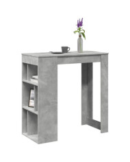 Table de bar avec étagères gris béton bois d'ingénierie | Mobilier & Déco