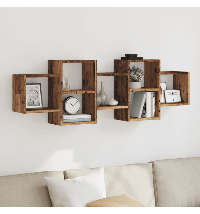 Étagère murale vieux bois 129x18x42 cm bois d'ingénierie | Mobilier & Déco