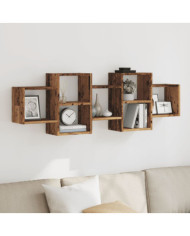 Étagère murale vieux bois 129x18x42 cm bois d'ingénierie | Mobilier & Déco
