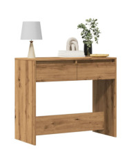 Table console chêne artisanal 89x41x76,5 cm bois d'ingénierie | Mobilier & Déco