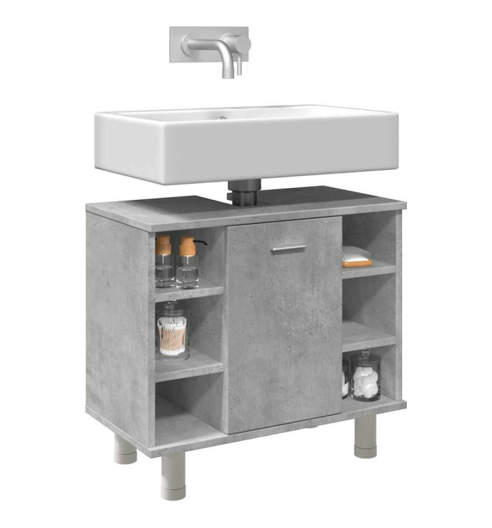 Armoire de salle de bain Gris béton 60x32x53,5 cm Aggloméré | Mobilier & Déco