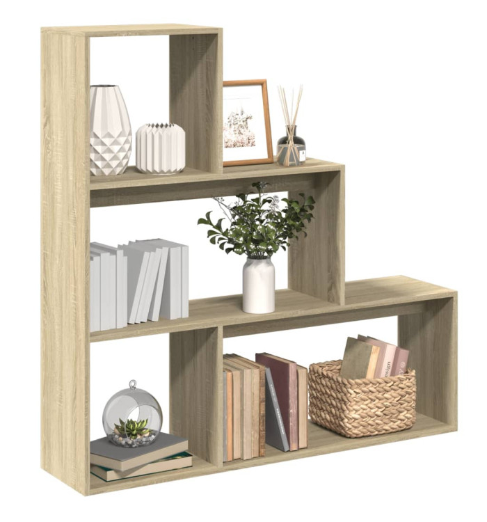 Étagère séparatrice de pièce 3 niveaux chêne sonoma | Mobilier & Déco