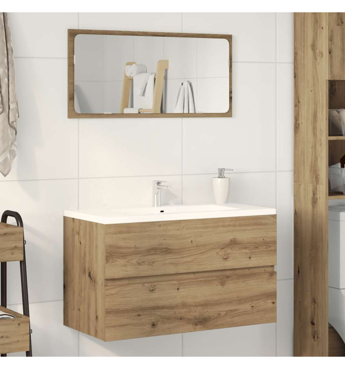 Armoire de salle de bain suspendue chêne artisanal 80x38,5x45cm | Mobilier & Déco