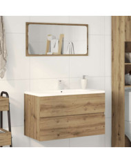 Armoire de salle de bain suspendue chêne artisanal 80x38,5x45cm | Mobilier & Déco