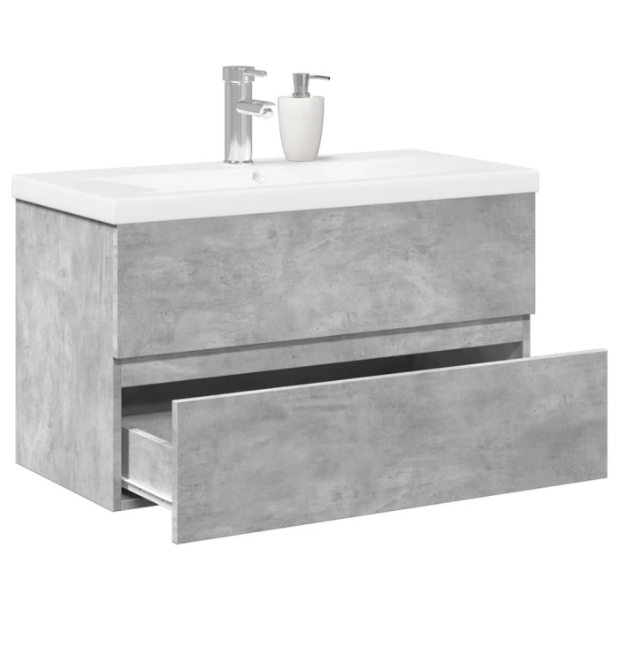 Ensemble de meubles de salle de bain 2 pcs gris béton | Mobilier & Déco