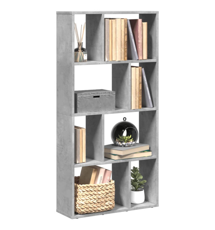 Bibliothèque gris béton 60x20x120 cm bois d'ingénierie | Mobilier & Déco