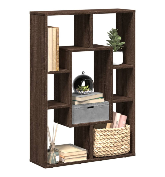 Bibliothèque chêne marron 63x20x90 cm bois d'ingénierie | Mobilier & Déco