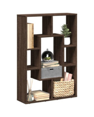 Bibliothèque chêne marron 63x20x90 cm bois d'ingénierie | Mobilier & Déco