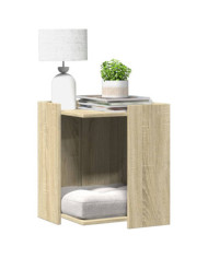 Meuble de bac à litière pour chat chêne sonoma bois ingénierie | Mobilier & Déco