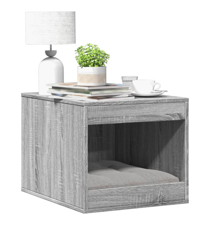 Meuble de bac à litière pour chat sonoma gris bois d'ingénierie | Mobilier & Déco