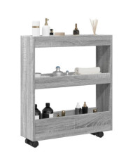 Chariot de rangement étroit 3 niveaux sonoma gris | Mobilier & Déco