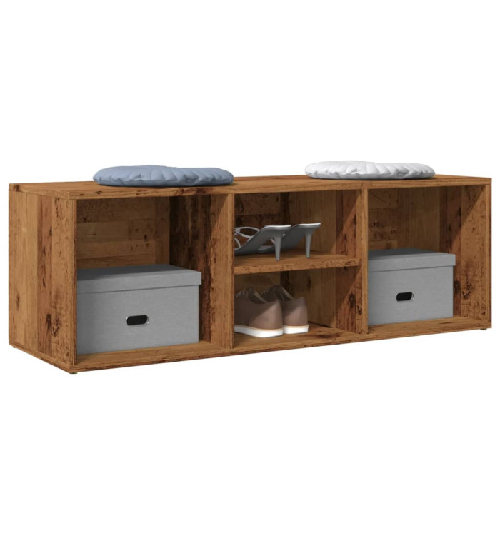 Banc de rangement à chaussures vieux bois 105x35x35 cm | Mobilier & Déco