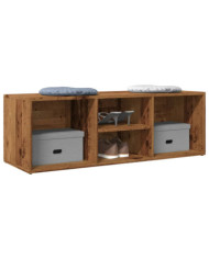 Banc de rangement à chaussures vieux bois 105x35x35 cm | Mobilier & Déco