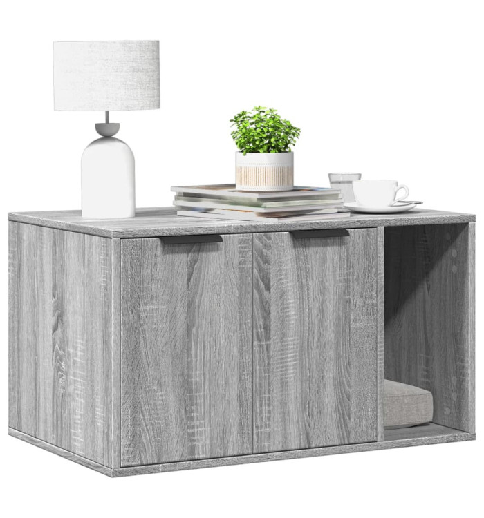 Meuble de bac à litière pour chat sonoma gris bois d'ingénierie | Mobilier & Déco