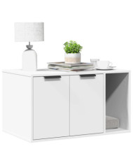Meuble de bac à litière pour chat blanc bois d'ingénierie | Mobilier & Déco