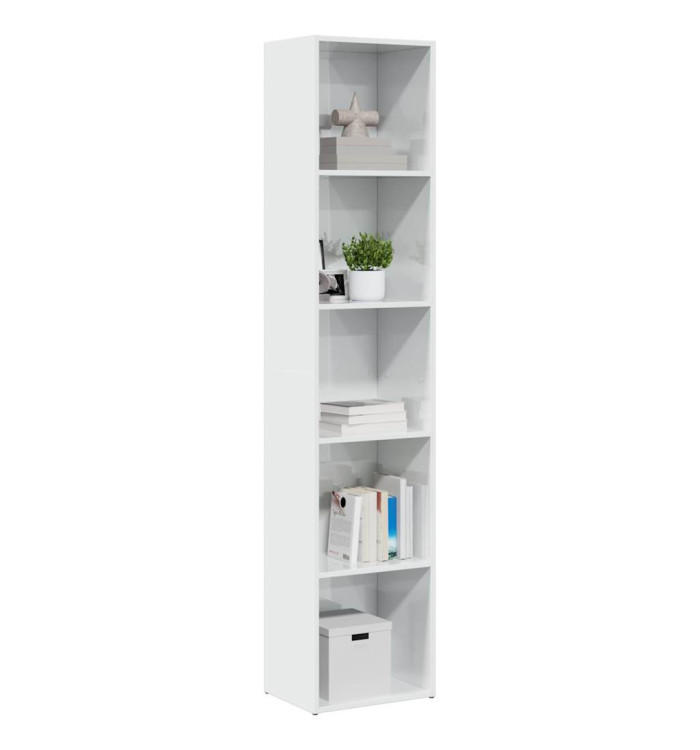 Bibliothèque blanc brillant 40x30x189 cm bois d'ingénierie | Mobilier & Déco