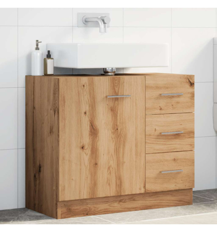 Armoire d'évier chêne artisanal 63x30x54 cm bois d'ingénierie | Mobilier & Déco