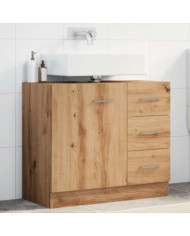 Armoire d'évier chêne artisanal 63x30x54 cm bois d'ingénierie | Mobilier & Déco