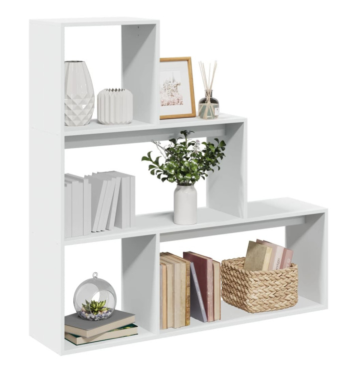 Étagère séparatrice de pièce à 3 niveaux blanc 123x29x123 cm | Mobilier & Déco
