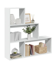 Étagère séparatrice de pièce à 3 niveaux blanc 123x29x123 cm | Mobilier & Déco