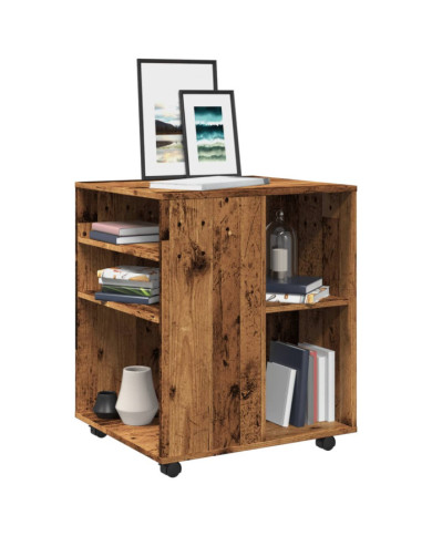 Armoire à roulettes vieux bois 60x53x72 cm bois d'ingénierie | Mobilier & Déco