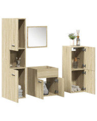 Ensemble de meubles de salle de bain 4 pcs chêne sonoma | Mobilier & Déco