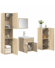 Ensemble de meubles de salle de bain 5 pcs chêne sonoma | Mobilier & Déco