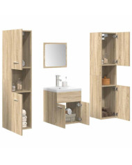 Ensemble de meubles de salle de bain 5 pcs chêne sonoma | Mobilier & Déco