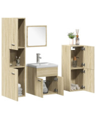 Ensemble de meubles de salle de bain 5 pcs chêne sonoma | Mobilier & Déco