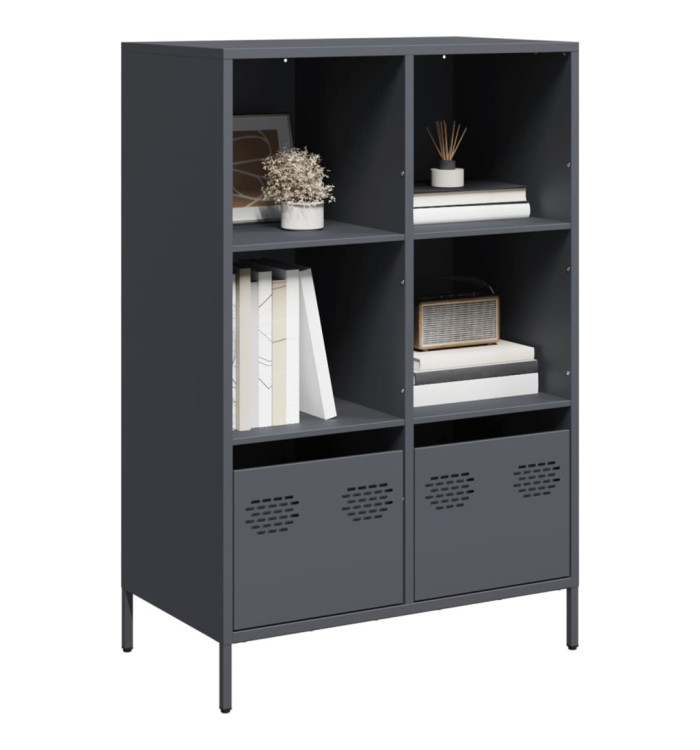 Buffet haut anthracite 68x39x103,5 cm acier | Mobilier & Déco