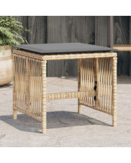 Tabourets jardin et coussins lot de 4 mélange beige 41x41x36 cm | Mobilier & Déco
