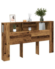 Armoire de tête de lit vieux bois 180x18,5x102,5 cm | Mobilier & Déco