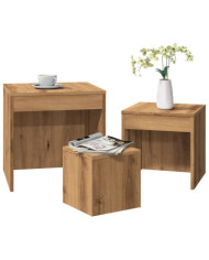 Tables gigognes 3 pcs chêne artisanal bois d'ingénierie | Mobilier & Déco