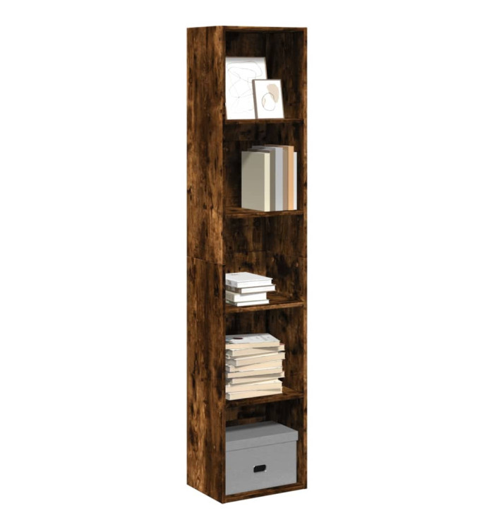 Bibliothèque chêne fumé 40x30x189 cm bois d'ingénierie | Mobilier & Déco
