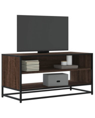 Meuble TV chêne marron 91x40x46 cm bois d'ingénierie et métal | Mobilier & Déco